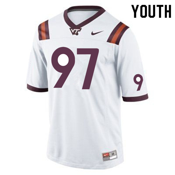 Youth #97 Oscar Shadley Virginia Tech Hokies College Football Jerseys Sale-Maroon